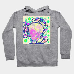 the dead and the butterfly in dark, ecopop pattern Hoodie